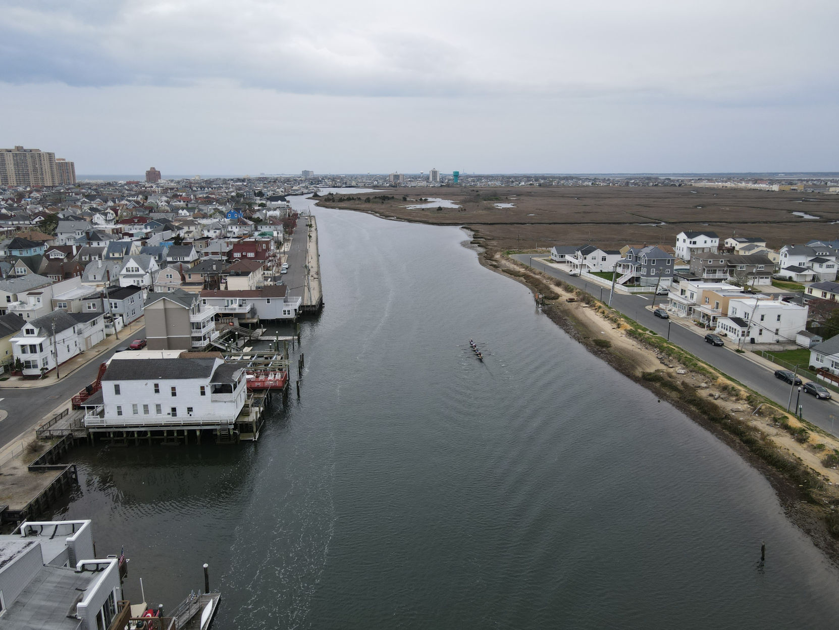 Drone footage of Atlantic City's Inside Thorofare